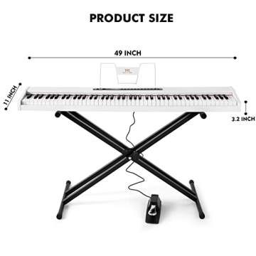 MUSTAR 88-Key Semi-Weighted Electric Piano and Stand