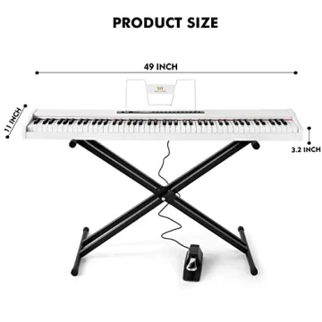 MUSTAR 88-Key Semi-Weighted Electric Piano and Stand
