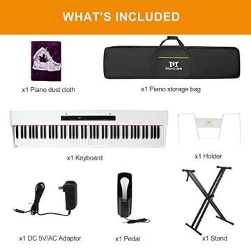 MUSTAR 88-Key Semi-Weighted Electric Piano and Stand