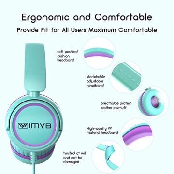 IMYB Kids Headphones: Durable, Tangle-Free & Comfortable