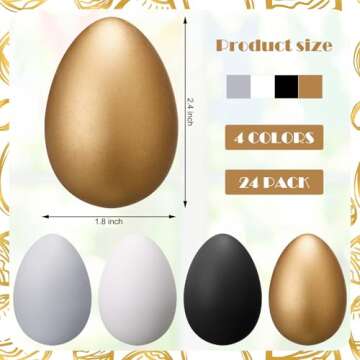 Gejoy 24 Pcs Easter Speckled Eggs Neutral Plastic Fake Chicken Eggs 2.36 Inch Neutral Easter Decor Pastel Bowl Vase Fillers Spring Decorations for Home Table DIY Craft (Minimal)