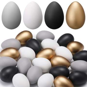 Gejoy 24 Pcs Easter Speckled Eggs Neutral Plastic Fake Chicken Eggs 2.36 Inch Neutral Easter Decor Pastel Bowl Vase Fillers Spring Decorations for Home Table DIY Craft (Minimal)