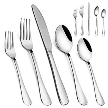 MASSUGAR 20-Piece Stainless Steel Silverware Set Service for 4
