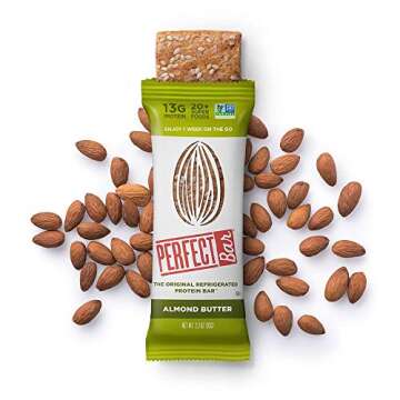 Perfect bar Original Refrigerated Protein bar, Variety Pack Peanut Butter & Almond Butter, 12-17g Whole Food Protein, Gluten Free & Non-GMO, 2.5 Ounce bar, 8 Count (Pack of 1)