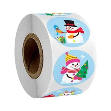 Christmas Stickers Roll of 500 for Crafts & Decorations