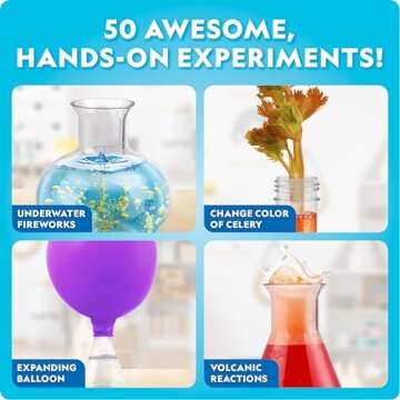 National Geographic Kids Junior Chemistry Set - Complete Early Learning Lab Kit with 50 Science Experiments for Kids and 20+ Lab Tools, Kids Chemistry Set, Science Experiments for Kids 4-6