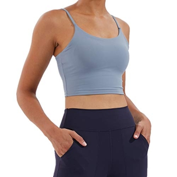 Meslong Women's Strappy Sports Bra - Stylish Longline Tank