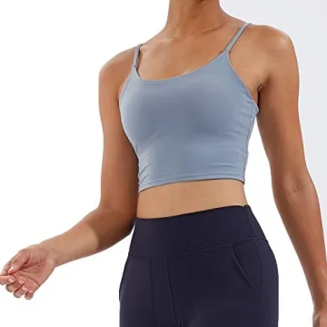 Meslong Women's Strappy Sports Bra - Stylish Longline Tank