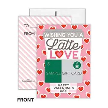 Tiny Expressions Coffee Gift Card Holders with White Envelopes (4 Valentine Card Holders)