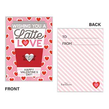 Tiny Expressions Coffee Gift Card Holders with White Envelopes (4 Valentine Card Holders)