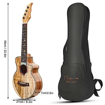 Hricane Concert Ukulele Spalted Maple for Beginners