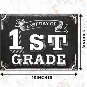Whaline Back to School Signs, 16 Grades First Day & Last Day Sign, Reversible Chalkboard Style Paper Photo Sign from Preschool to College for Girl Boy