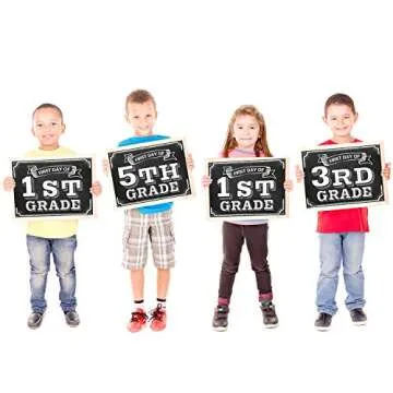 Whaline Back to School Signs, 16 Grades First Day & Last Day Sign, Reversible Chalkboard Style Paper Photo Sign from Preschool to College for Girl Boy
