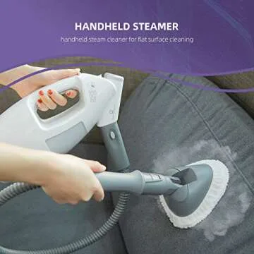 LIGHT ‘N’ EASY Steam Cleaner, Multi-functional Steam Mop with Handheld Unit, Child&Pet Safe, All-in-One Floor Steamer for Cleaning Hardwood Floor, Grout, Tile, Laminate, Ceramic, 7688ANW