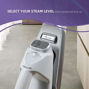 LIGHT ‘N’ EASY Steam Cleaner, Multi-functional Steam Mop with Handheld Unit, Child&Pet Safe, All-in-One Floor Steamer for Cleaning Hardwood Floor, Grout, Tile, Laminate, Ceramic, 7688ANW