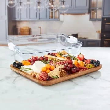 Farberware Acacia Cutting Board with Locking Lid Compartments