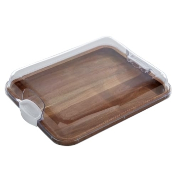Farberware Acacia Cutting Board with Locking Lid Compartments