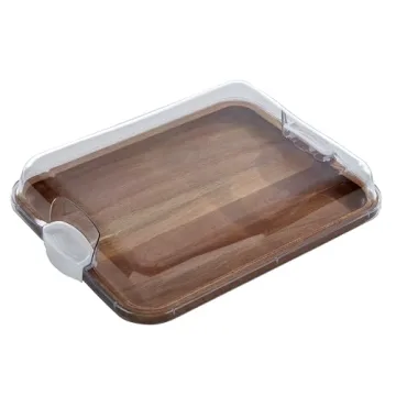 Farberware Acacia Cutting Board with Locking Lid Compartments