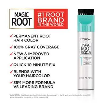L'Oreal Paris Magic Root Rescue 10 Minute Root Hair Coloring Kit, Permanent Hair Color with Quick Pr...