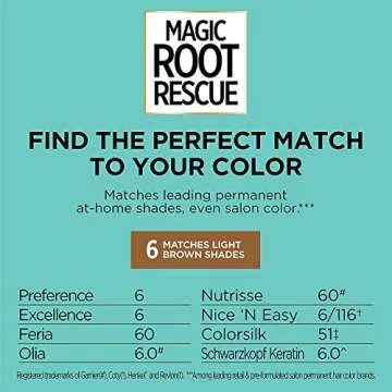 L'Oreal Paris Magic Root Rescue 10 Minute Root Hair Coloring Kit, Permanent Hair Color with Quick Precision Applicator, 100 percent Gray Coverage, 6 Light Brown, 1 kit (Packaging May Vary)
