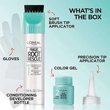 L'Oreal Paris Magic Root Rescue 10 Minute Root Hair Coloring Kit, Permanent Hair Color with Quick Precision Applicator, 100 percent Gray Coverage, 6 Light Brown, 1 kit (Packaging May Vary)