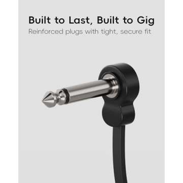 Voltrish 5 Inch Right Angle Guitar Patch Cables - 3 Pack