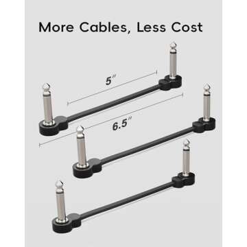 Voltrish 5 Inch Right Angle Guitar Patch Cables - 3 Pack