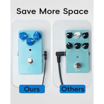 Voltrish 5 Inch Right Angle Guitar Patch Cables - 3 Pack