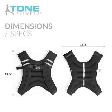 Tone Fitness Black Weighted Vest, 12 Lbs