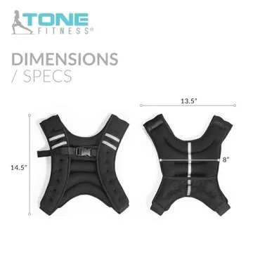 Tone Fitness Black Weighted Vest, 12 Lbs