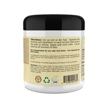 Taliah Waajid Curls Waves Natural - Curly Curl Cream | Extreme Curl Definition Hair Styling Gel | No Build-up or Frizz | 100% Paraben Free | Shea Butter & Sage - 6oz