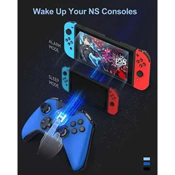 ISENPENK Switch Controller, Wireless Pro Controller for Switch/Switch Lite/Switch OLED, Switch Remote Gamepad with Joystick Adjustable Turbo Vibration Ergonomic Non-Slip for Kids - Blue