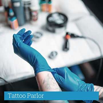 Premium JUSSSTUFF Blue Nitrile Gloves - 50 Count