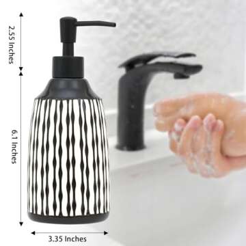 Diahom Ceramic Soap Dispenser 17Oz Hand Dish Soap Dispensers with Pump for Bathroom Kitchen Sink Cou...