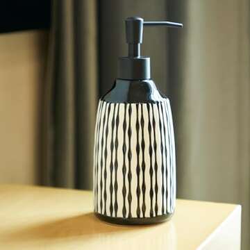 Diahom Ceramic Soap Dispenser 17Oz Hand Dish Soap Dispensers with Pump for Bathroom Kitchen Sink Countertop