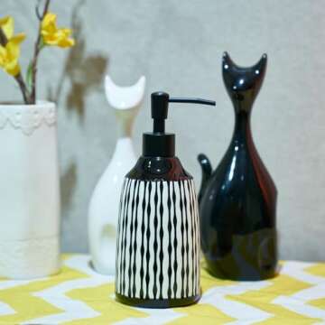 Diahom Ceramic Soap Dispenser 17Oz Hand Dish Soap Dispensers with Pump for Bathroom Kitchen Sink Countertop