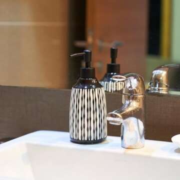 Diahom Ceramic Soap Dispenser 17Oz Hand Dish Soap Dispensers with Pump for Bathroom Kitchen Sink Countertop