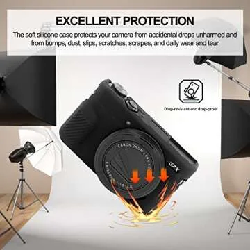 Easy Hood G7X Mark II Case G7X Camera Silicone Case, Soft Silicone Protective Cover for Canon Powers...