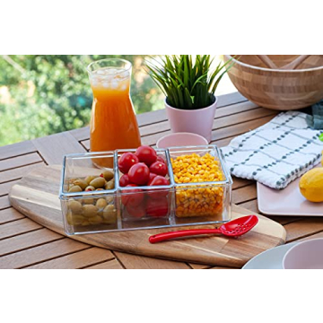 Pikanty Condiment Server with 3 Removable Containers