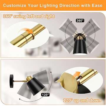 Odnora Wireless Wall Sconces Set of 2 with Remote Control