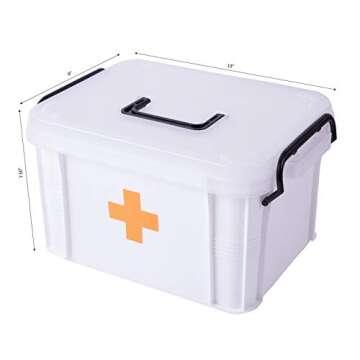 White Large Medical Box for Emergency Supplies and Travel