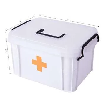 White Large Medical Box for Emergency Supplies and Travel