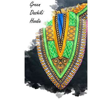 Black Hoodie - Dashiki Hoodie Premium Quality Hoodies | Unisex Hoodies African Fashion (12, Green Dashiki)