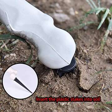 FUN LITTLE TOYS Groundbreaker Skeleton for Halloween Full Size, Scary Poseable Skull Hand Parts for Outdoor Yard Garden Lawn Graveyard Cemetery Creepy Stakes Decor Haunted House Party Supplies Props