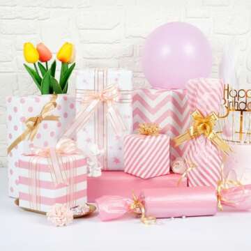 Pink Tissue Paper 120 Sheets Light Pink Tissue Paper Bulk, Tissue Paper for Gift Bags Crafts Flowers...