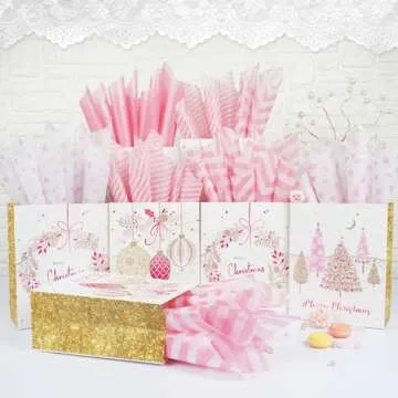 Light Pink Metallic Tissue Paper for Gift Wrapping
