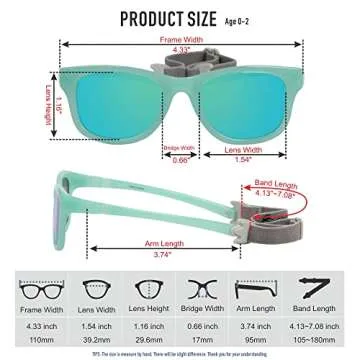 COCOSAND Polarized Baby Sunglasses with Strap 100% UV Protection for Infant Toddler Girls & Boys Age 0-12months, Light Purple