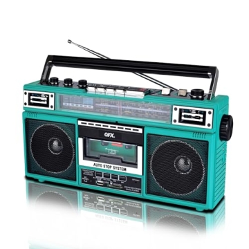 QFX J-220BTTQ Aqua Bluetooth Boombox for Music Lovers