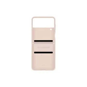 SAMSUNG Galaxy Z Flip4 Flap Leather Cover, Protective, Premium Luxury Phone Case with Slim Style Design, US Version, Peach