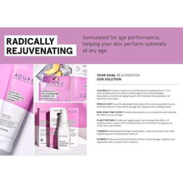 Acure Radically Rejuvenating Facial Scrub - Anti-Aging Support Face Scrub - Mild Exfoliation - Moroccan Red Clay & Rose Oil Extract - Hydrate,Toning & Moisturize - 4 Fl Oz